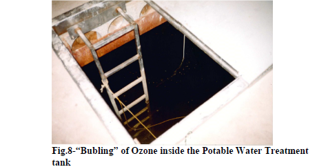 bubling of Ozone inside the potable water treatment tank